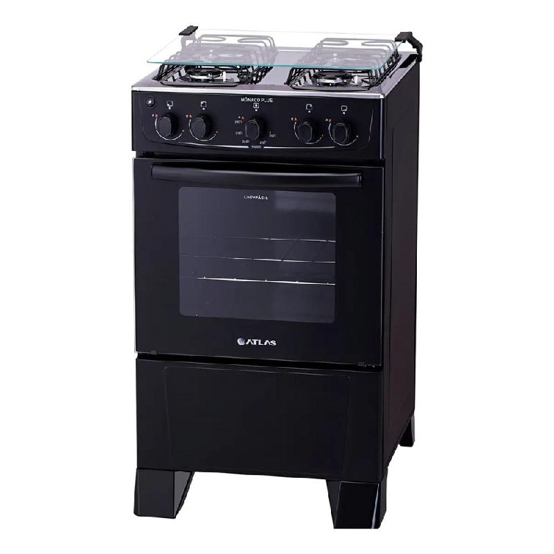 Fogão de Piso a Gás Atlas Mônaco Plus 4 Bocas Forno 50L Bivolt
