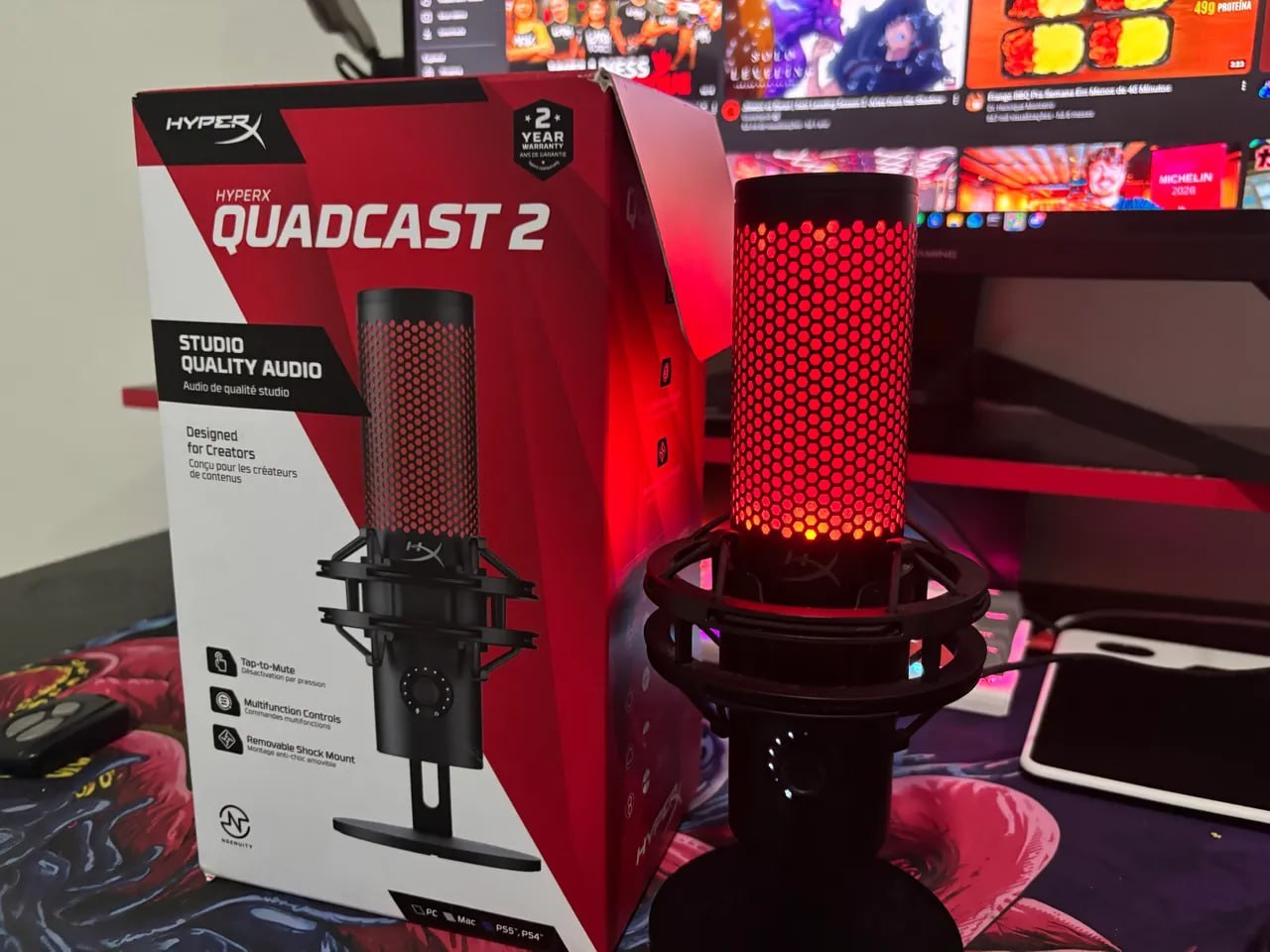 Microfone Condensador USB HyperX QuadCast 2