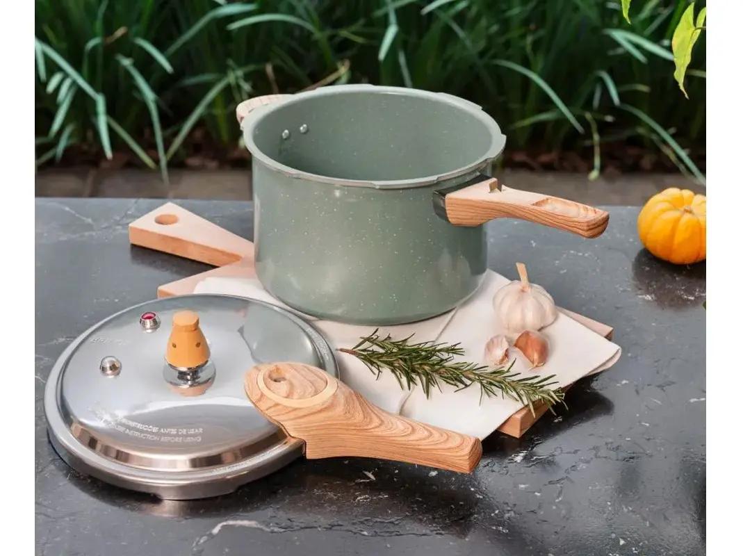 Panela de Pressão Brinox Indução Antiaderente Verde Botanika