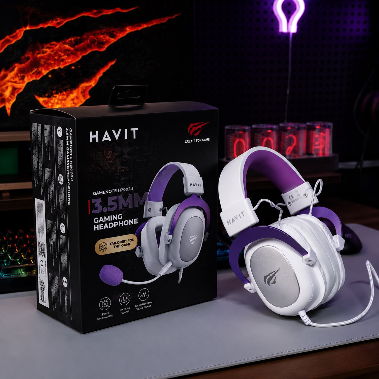 Havit Headphone Fone de Ouvido H2002d Purple