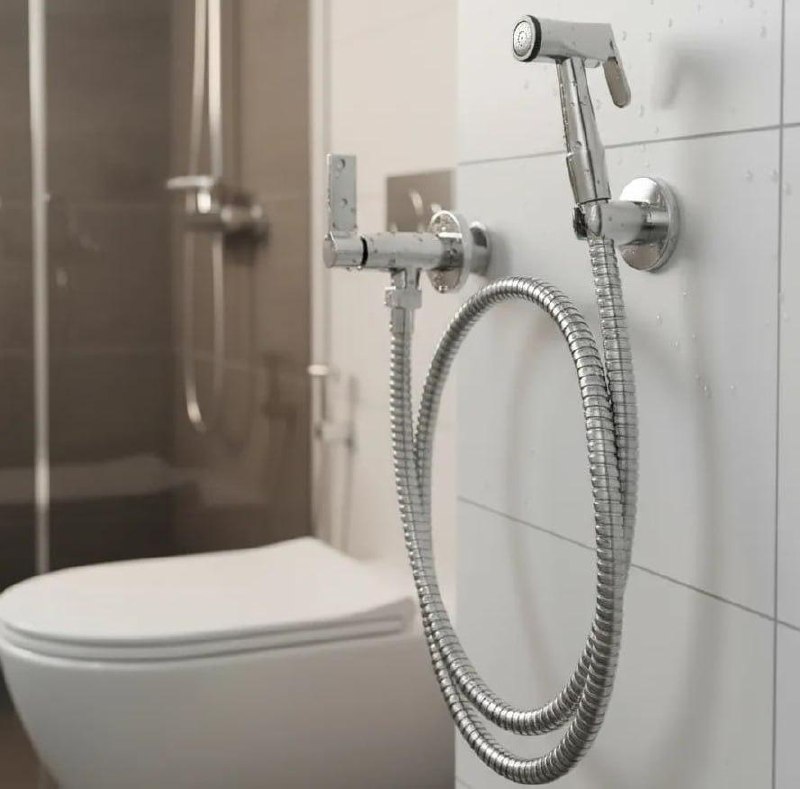 Ducha Higiênica Banheiro 100% Metal Cromada com Suporte