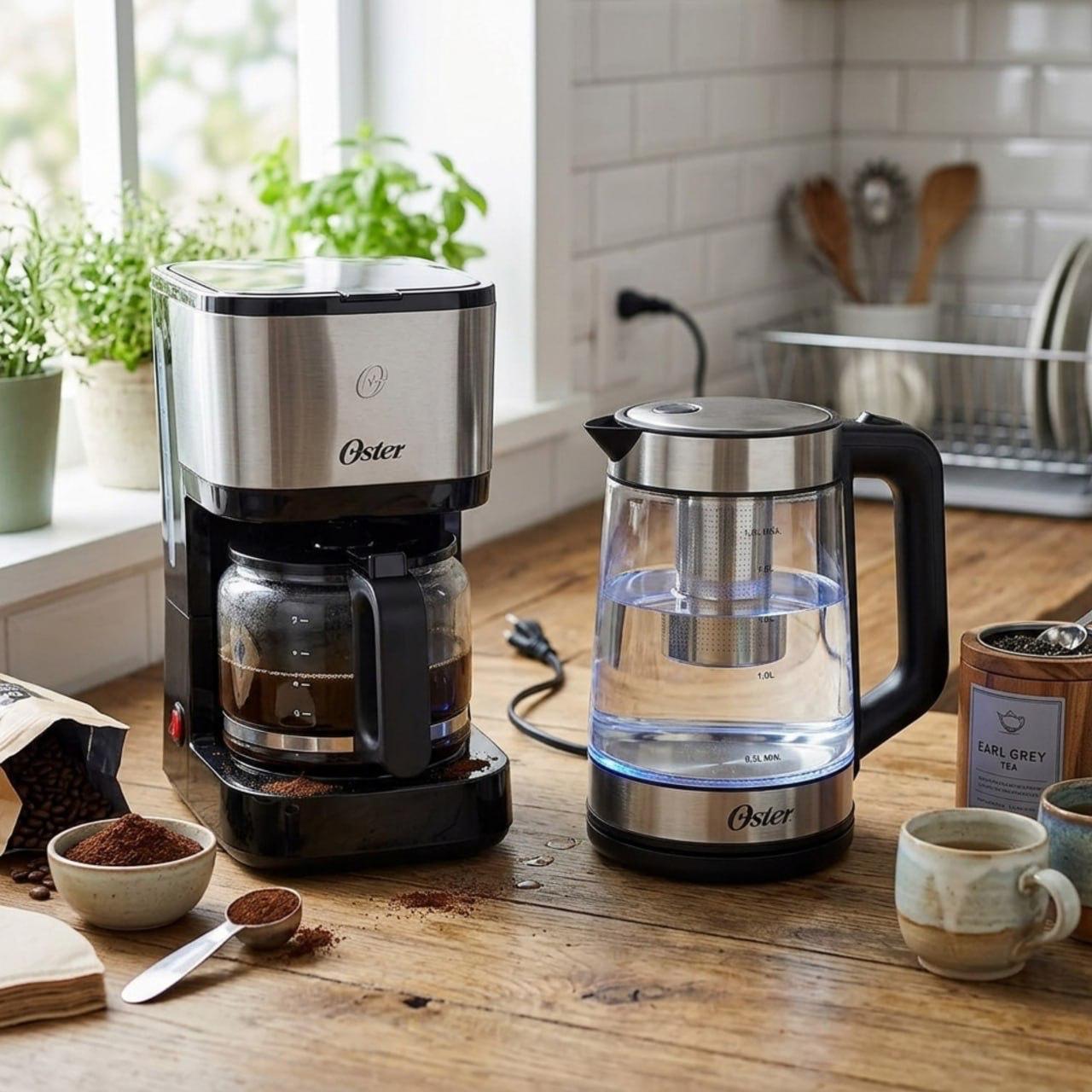 Kit Chaleira Elétrica Oster Tea e Cafeteira Inox 220v
