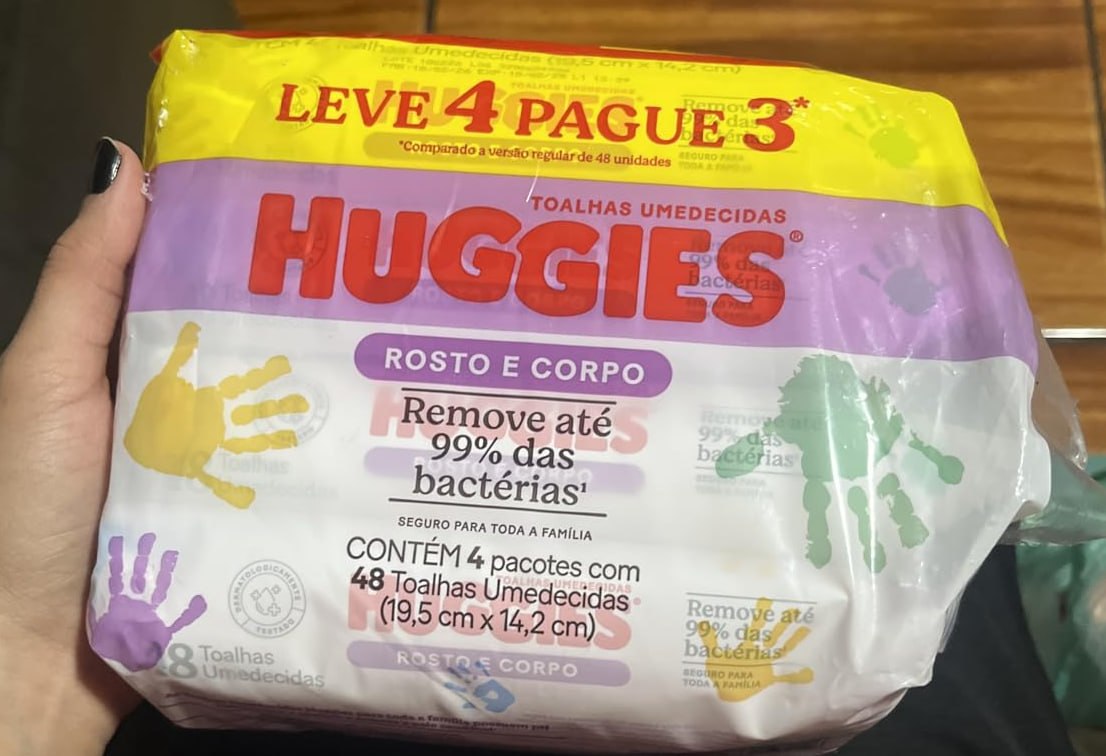 192 Lenços Umedecidos Huggies Rosto e Corpo