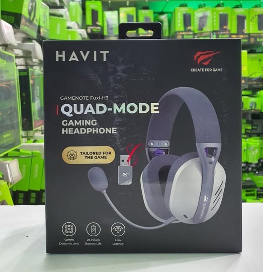 Headset Gamer HAVIT FUXI-H3 Com Fio e Sem Fio Gray