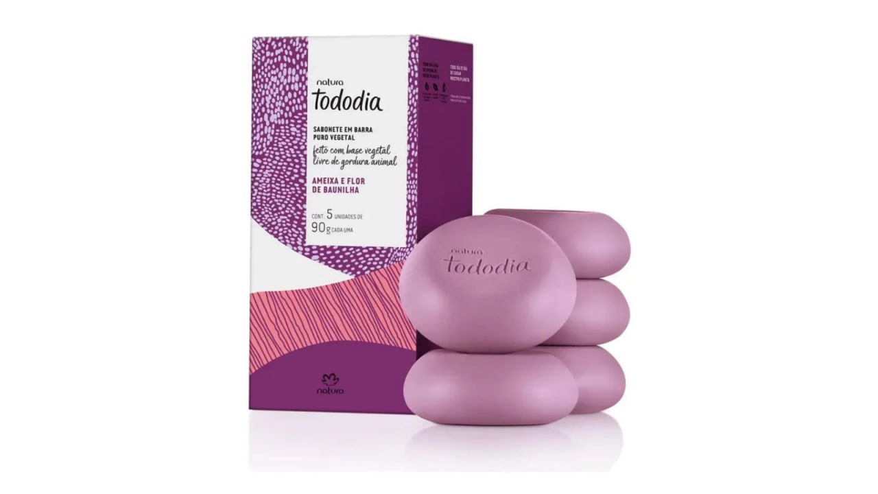 Kit 5 Sabonetes Natura Tododia Ameixa e Flor de Baunilha 90g