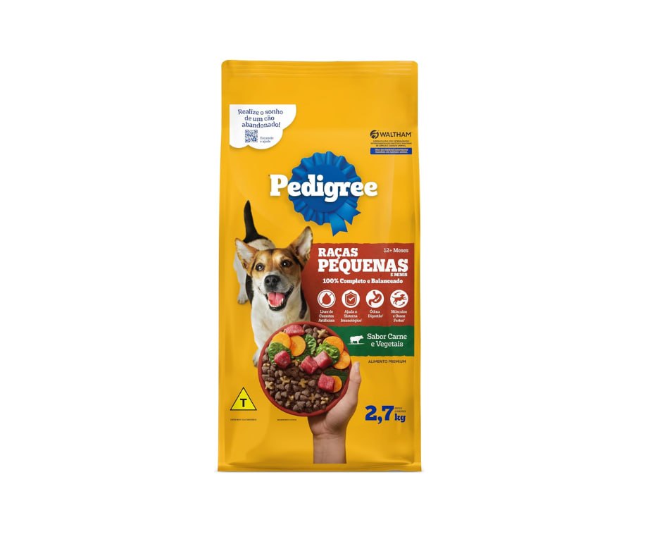 Ração Pedigree Raças Pequenas Carne e Vegetais 2,7kg