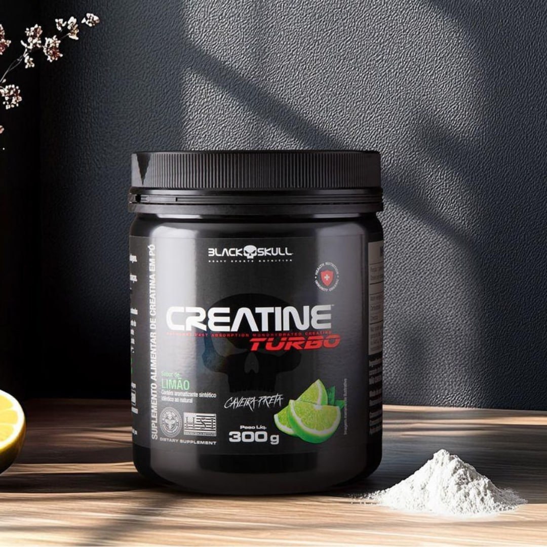 Creatina Turbo Black Skull Sabor Limão 300g