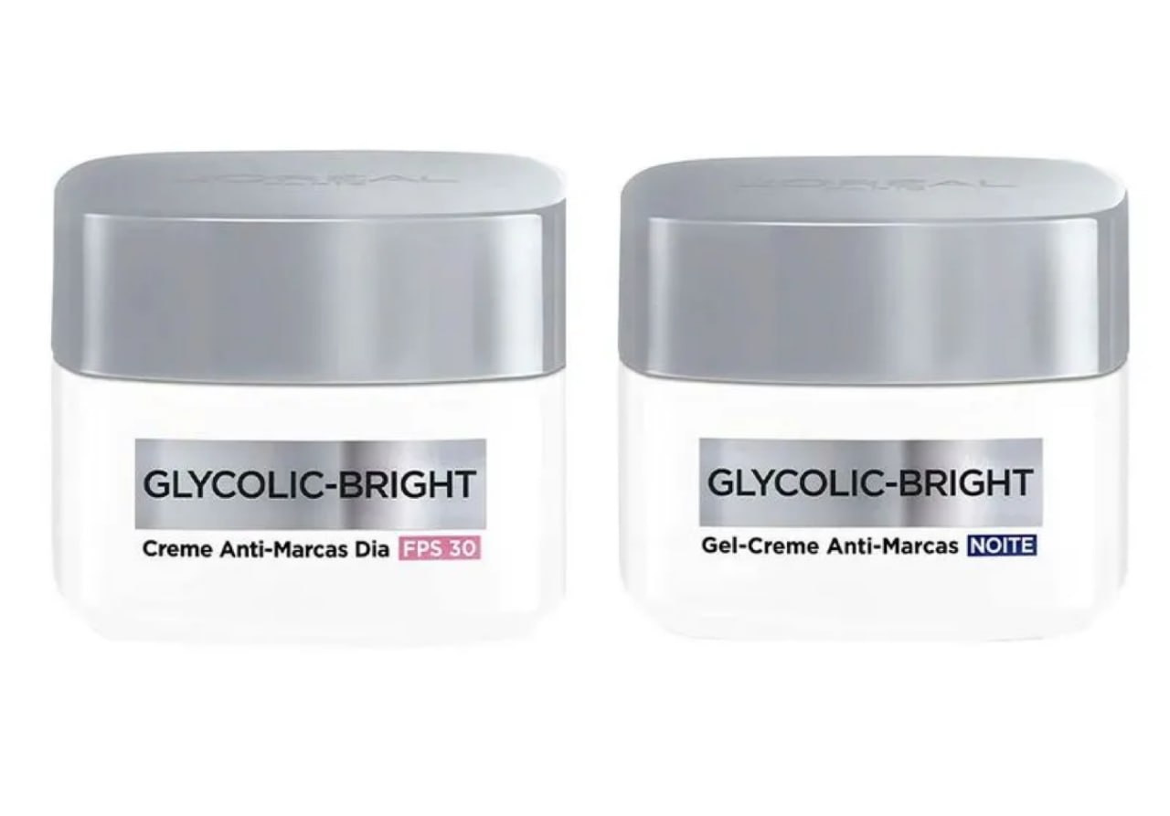 Kit Loreal Potes Creme Glyco-Bright Dia + Noite 49g