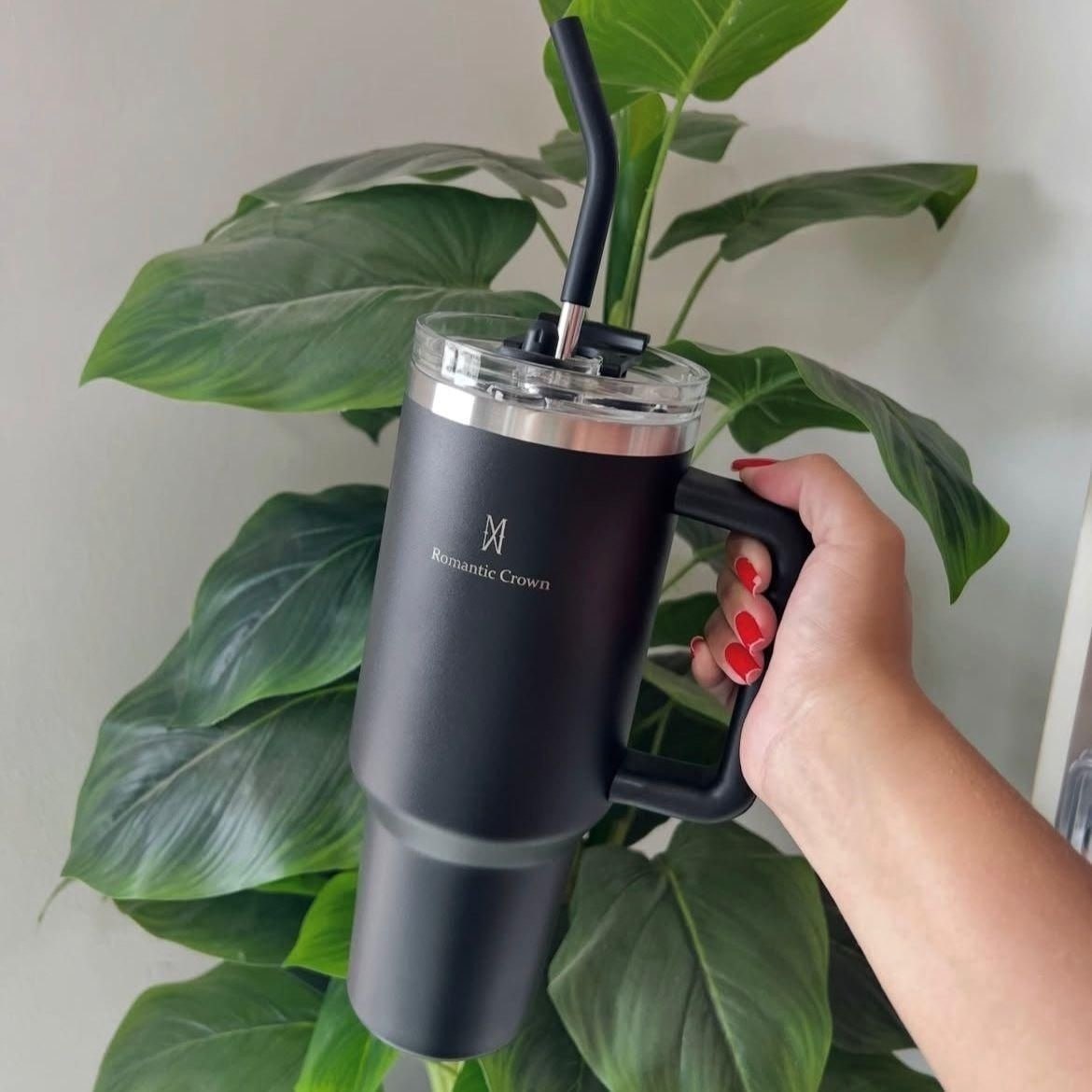 Copo Térmico Gigante 1,2L Inox com Tampa e Canudo
