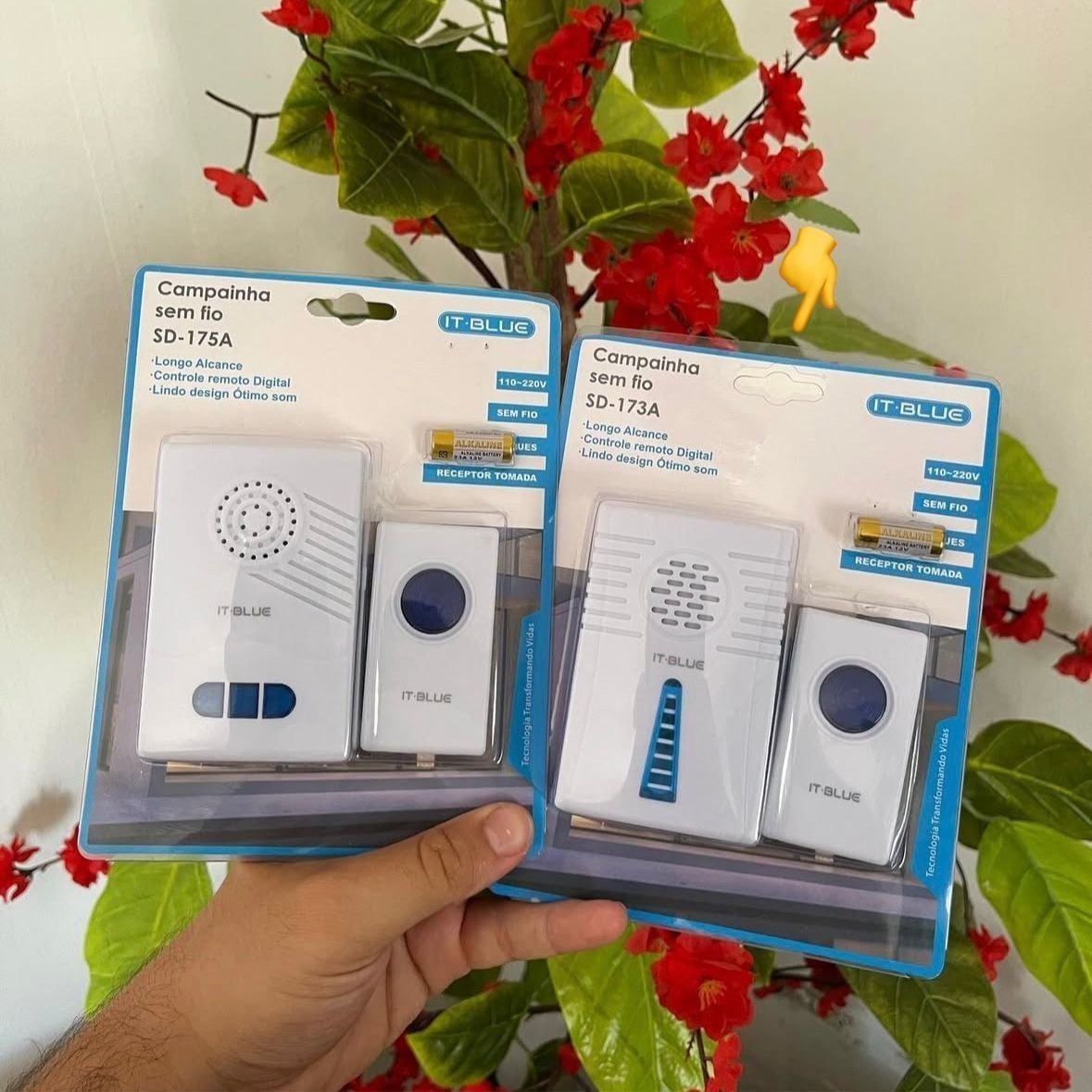 Campainha Sem Fio Wireless Parosflux Alcance Longo