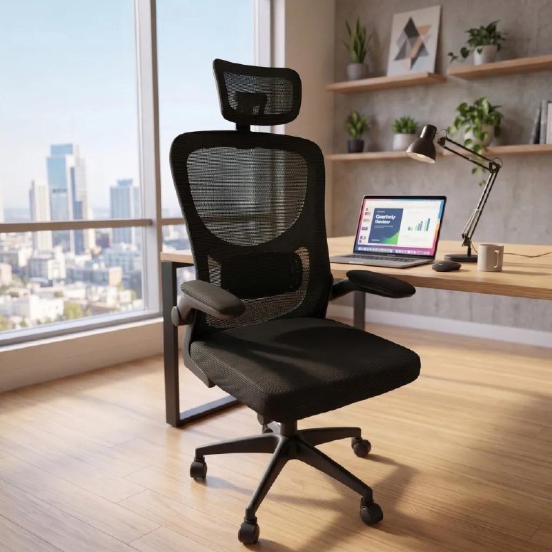 Cadeira Escritório Ergonômica Mesh com Ajuste Lombar