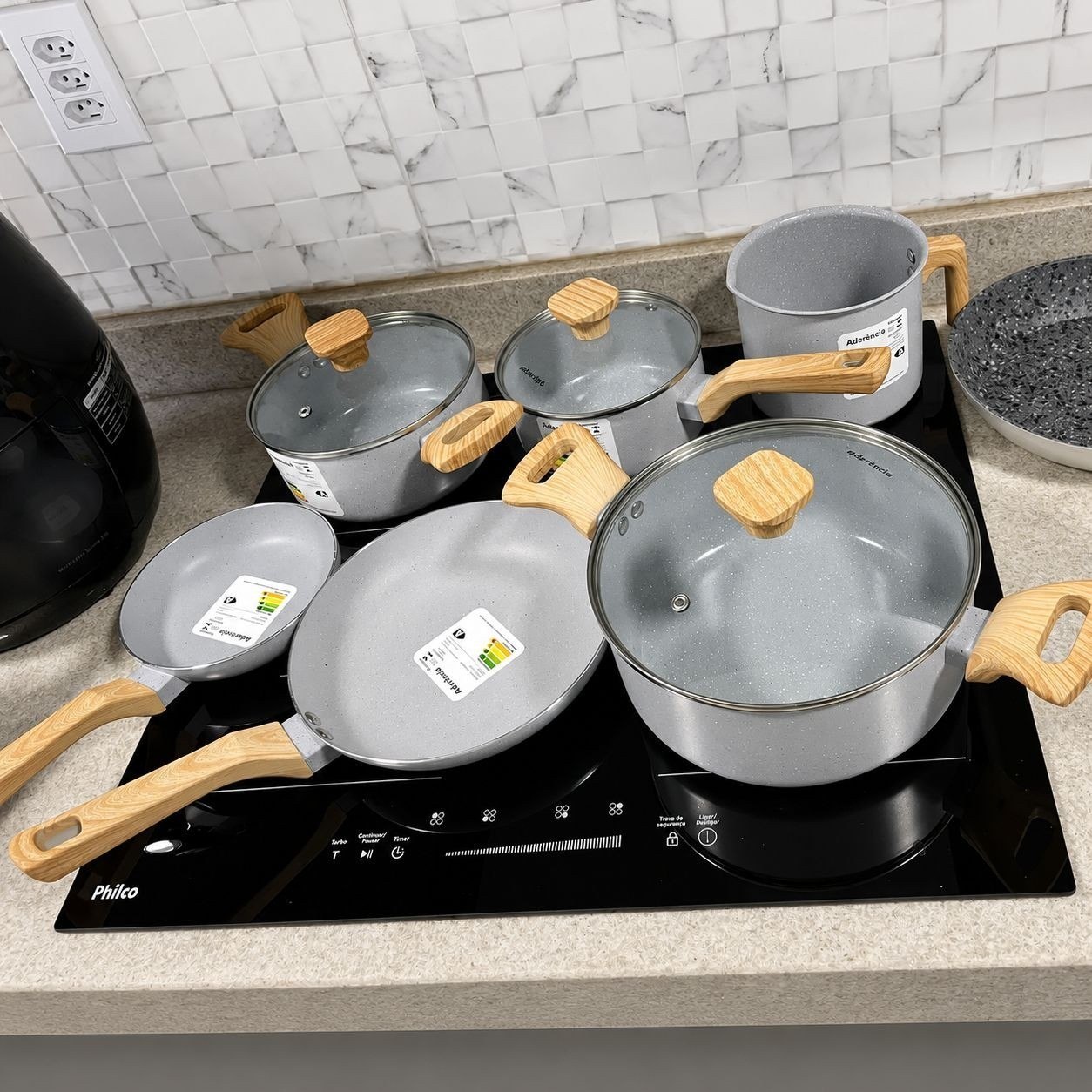 Jogo De Panelas Pratic Cook Indução Mimo Style Cerâmica 6 Peças