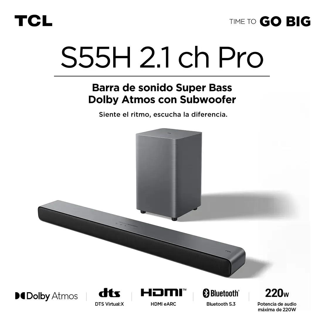 Barra de Som TCL Classe S 2.1 Canais Dolby Atmos S55H