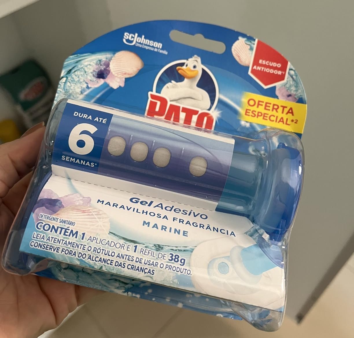Pato Desodorizador Gel Adesivo 6 Discos com Aplicador
