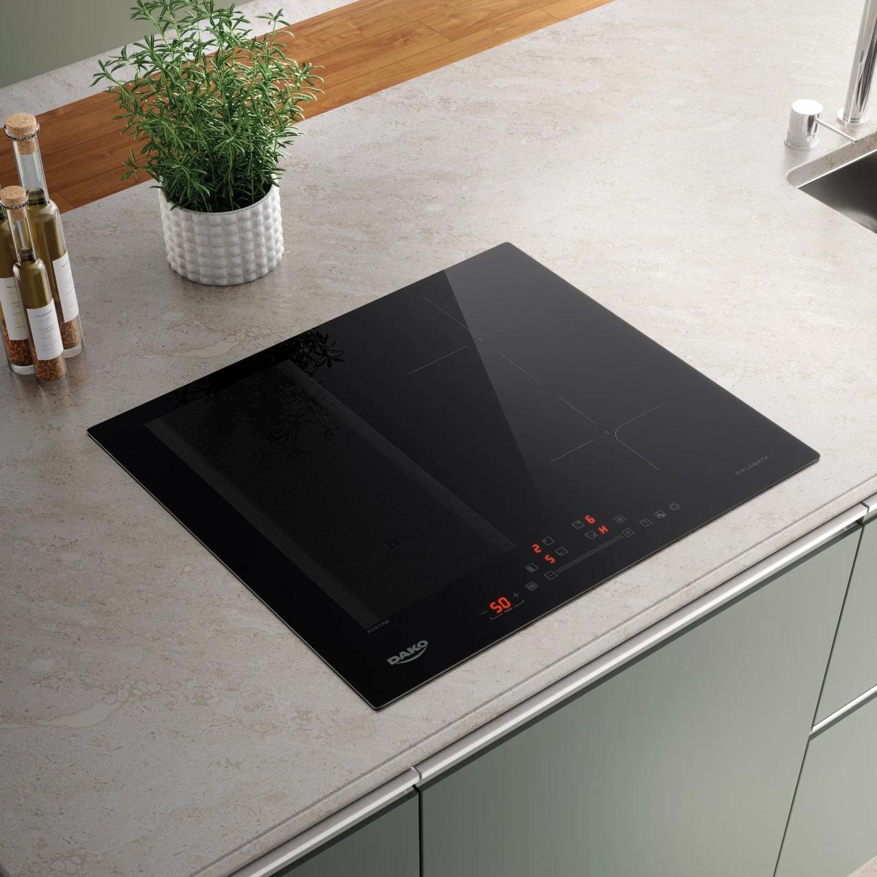 Cooktop de Indução 4 Bocas com Zona Flexível Dako Diplomata