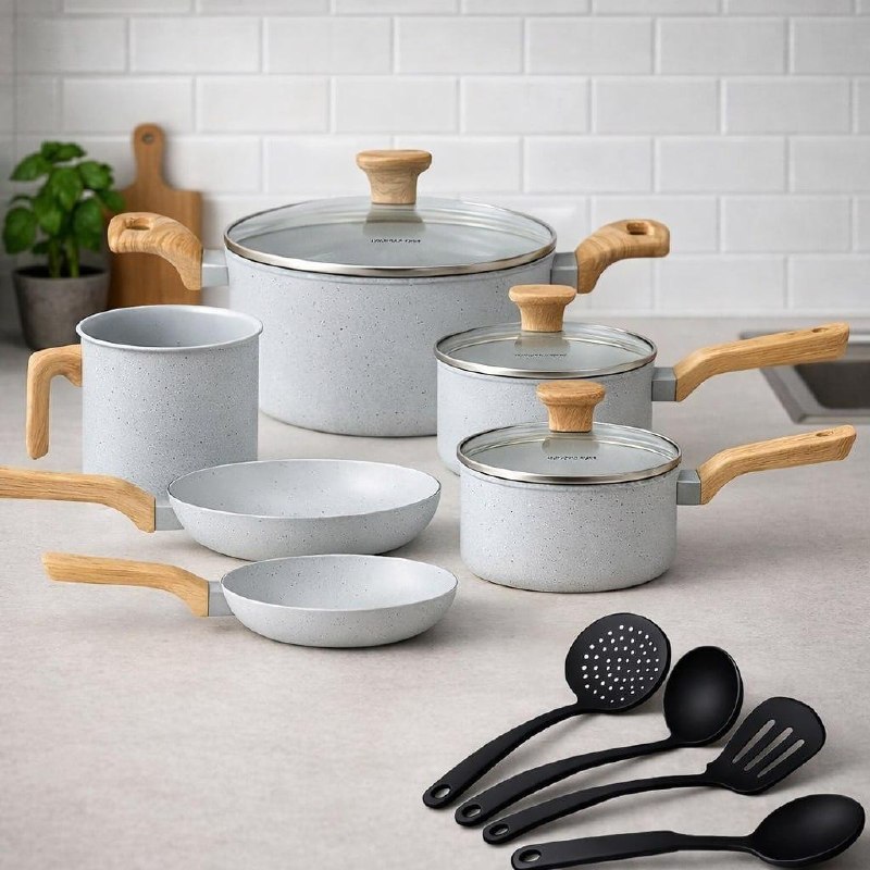 Jogo de Panelas Pratic Cook Grafite Indução Cerâmica 10 Peças