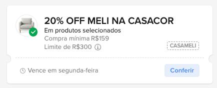 20% OFF Cupom Mercado Livre - Produtos Selecionados