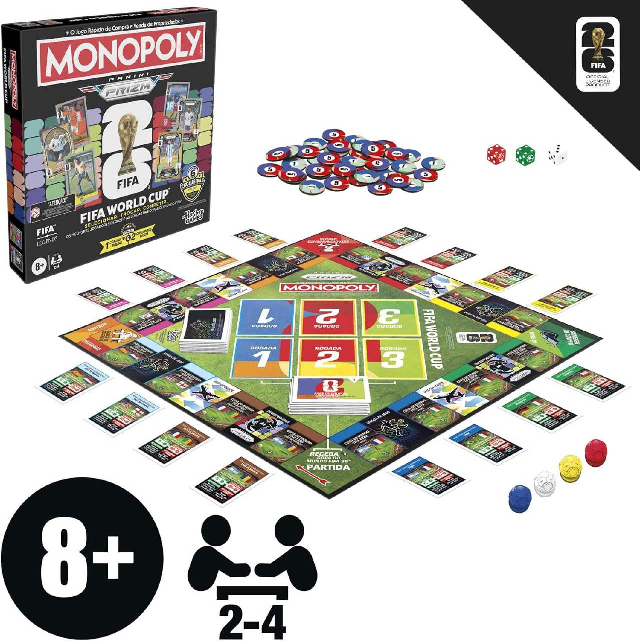 Jogo de Tabuleiro Monopoly Panini Prizm Copa do Mundo FIFA