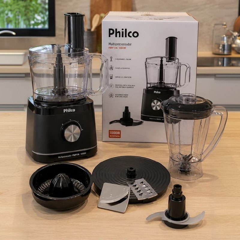 Multiprocessador Philco 5 em 1 1000W com Liquidificador 2,2L 127v/220v