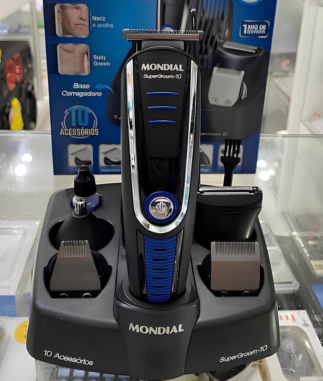 Aparador de Pelos Mondial Super Groom 10 com 10 Acessórios