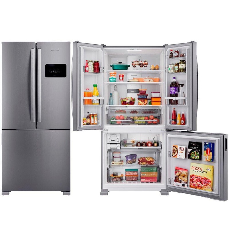 Geladeira Brastemp French Door 3 Portas 559L Inox Inverter 110V