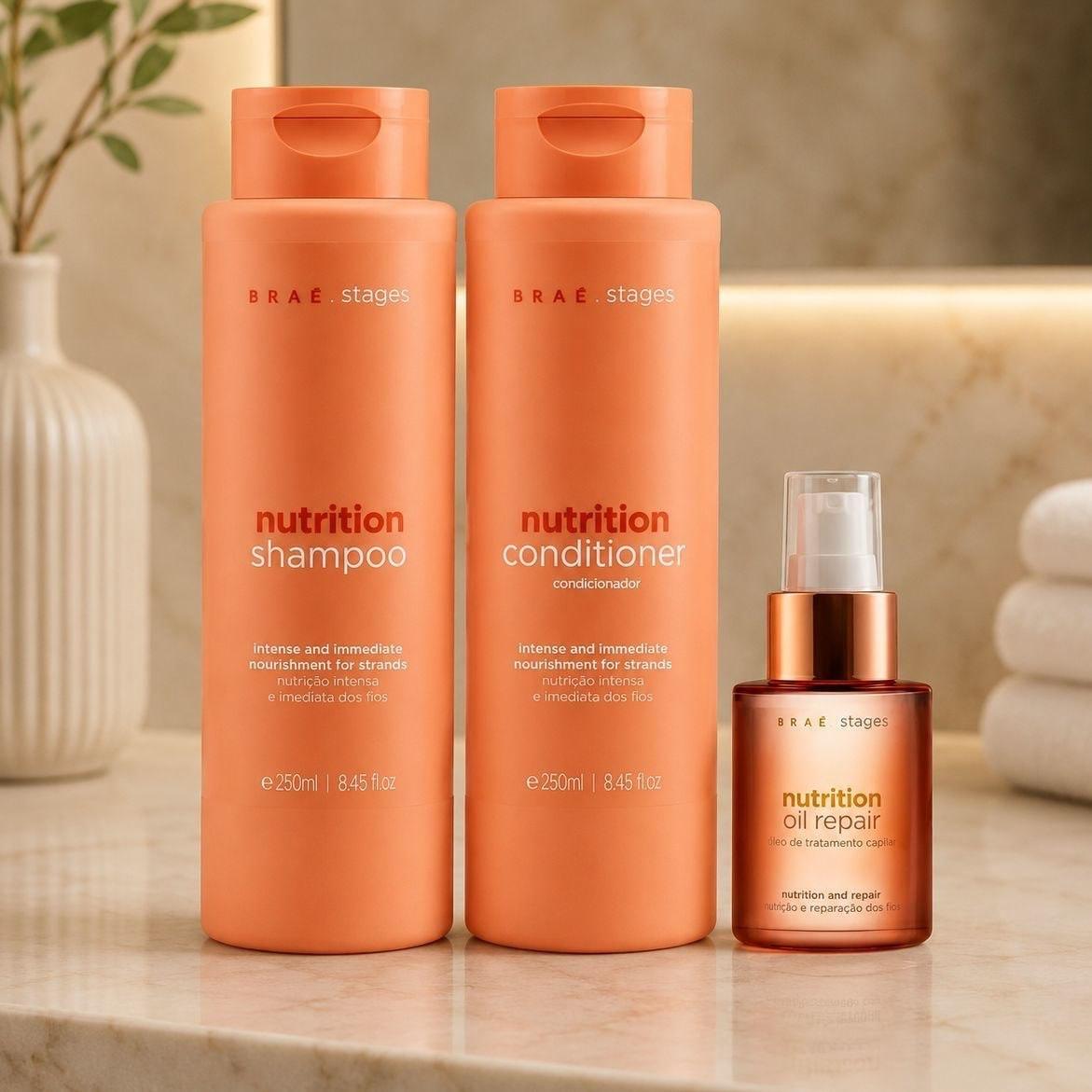 Kit Stages Nutrition Braé Shampoo + Condicionador + Óleo 60ml