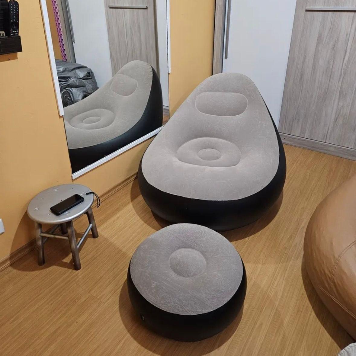 Poltrona Inflável Ultra Lounge Com Pufe