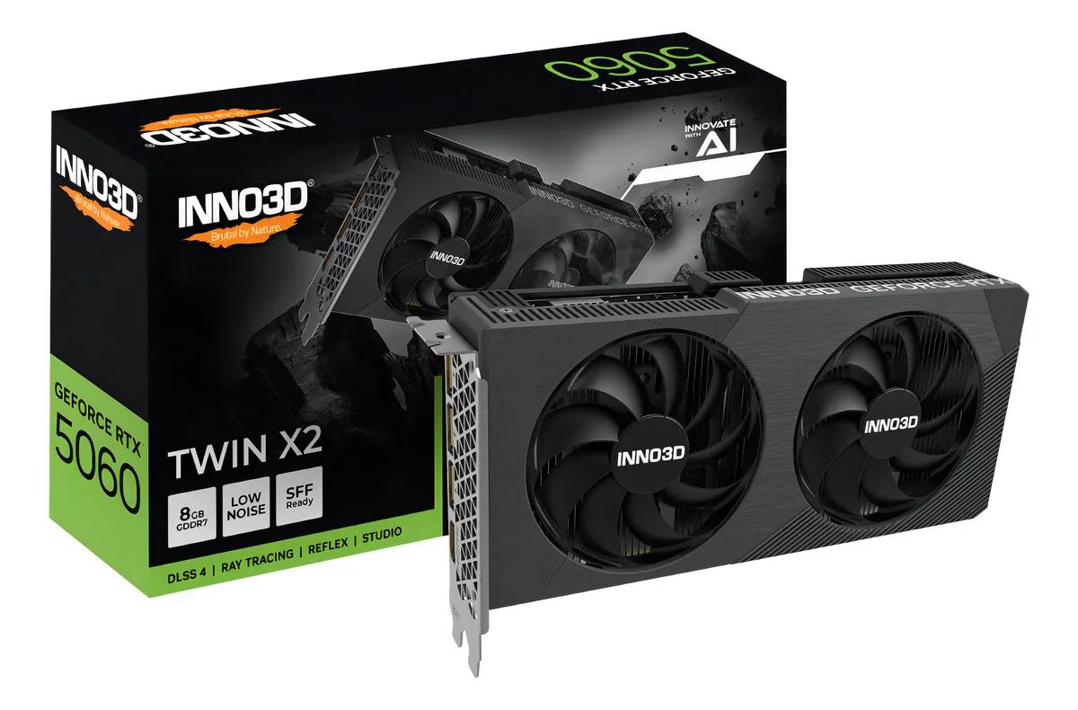 Placa de Vídeo Nvidia Inno3D RTX 5060 Twin X2 8GB GDDR7