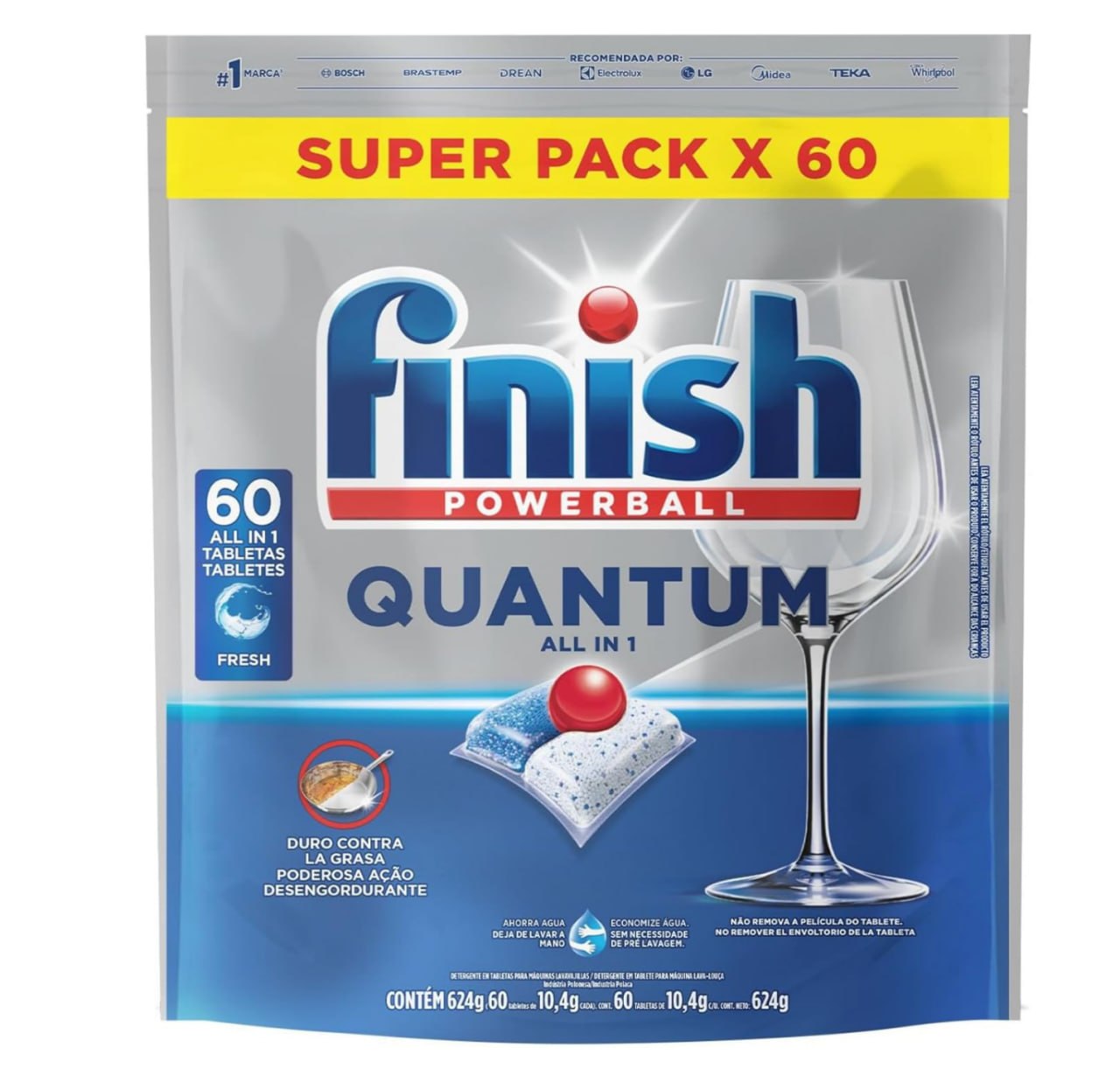 Finish Powerball Quantum Detergente Lava Louças 60 Tabletes