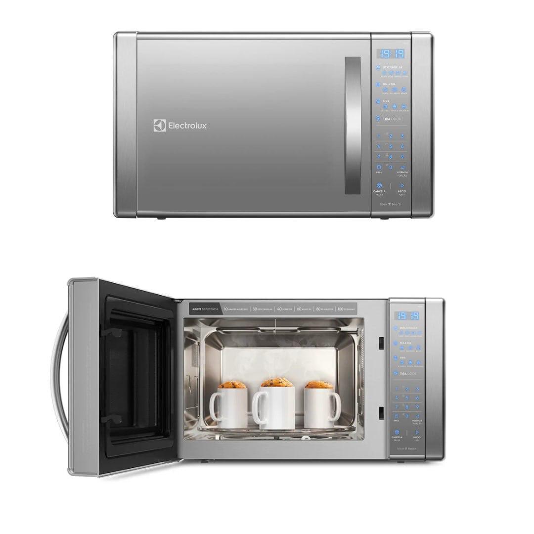 Micro-ondas Electrolux 31L Inox com Grill e Painel Blue Touch 110V