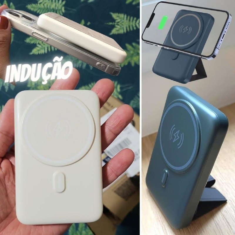 Carregador Portátil Indução 10.000 mAh Geonav com Suporte Dobrável