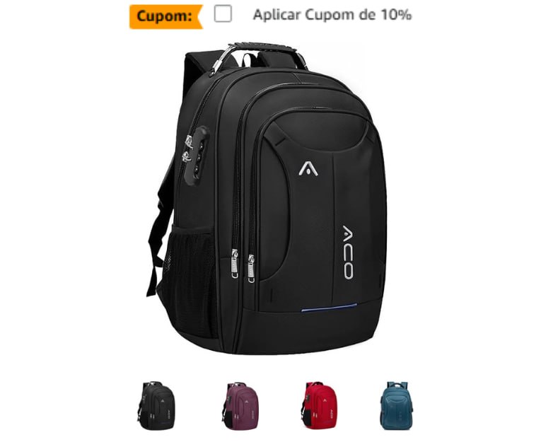 Mochila para Notebook Impermeável Antifurto com USB