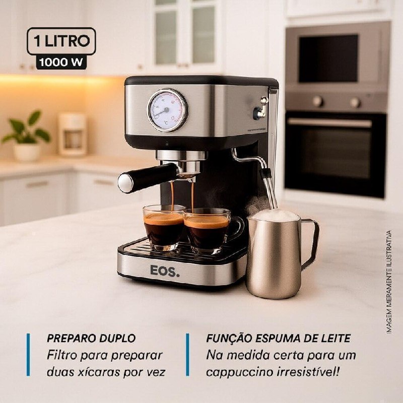 Cafeteira Espresso Eos 2 em 1 Italiana 20 Bar Inox