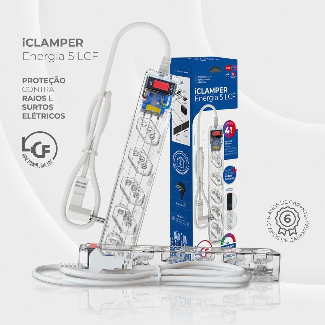 Filtro de Linha CLAMPER iCLAMPER Energia 5 Tomadas