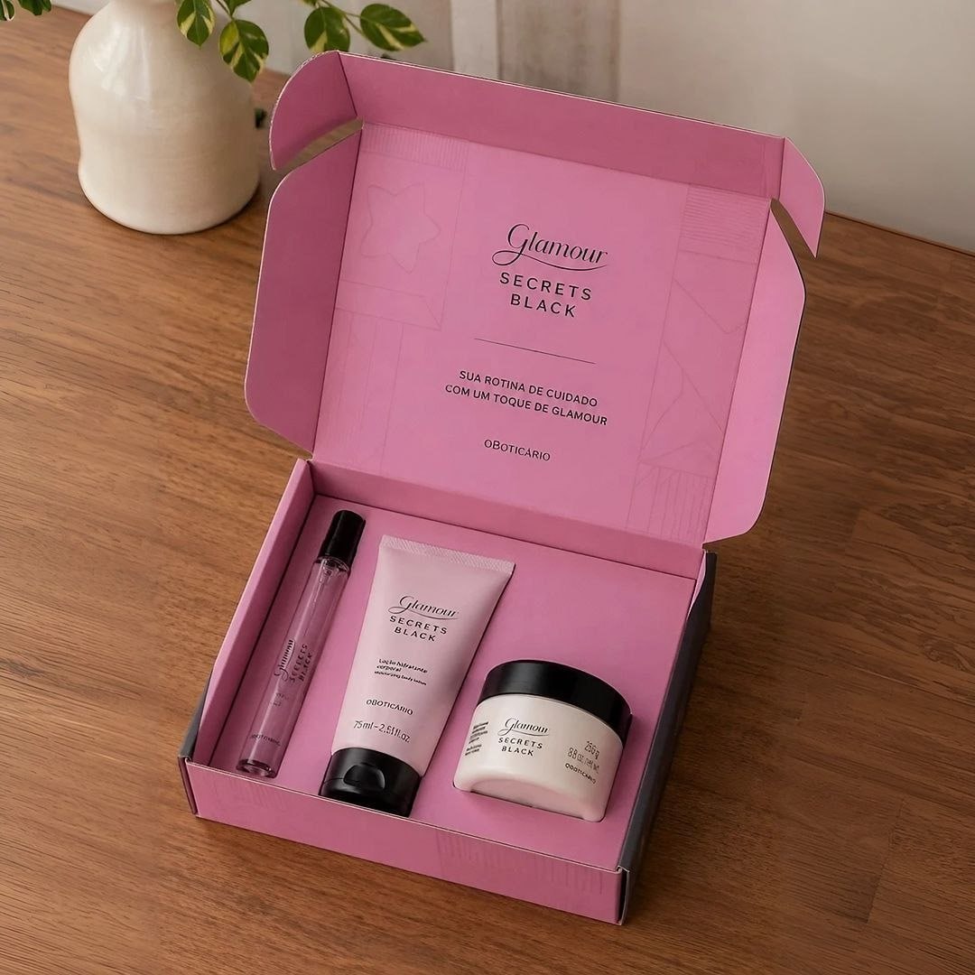 Kit Glamour Secrets Black O Boticário 3 Produtos