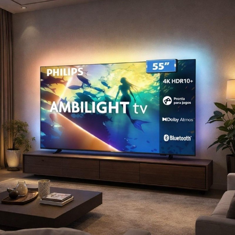 Smart TV 55" Philips Ambilight 4K (55PUG8100/78)