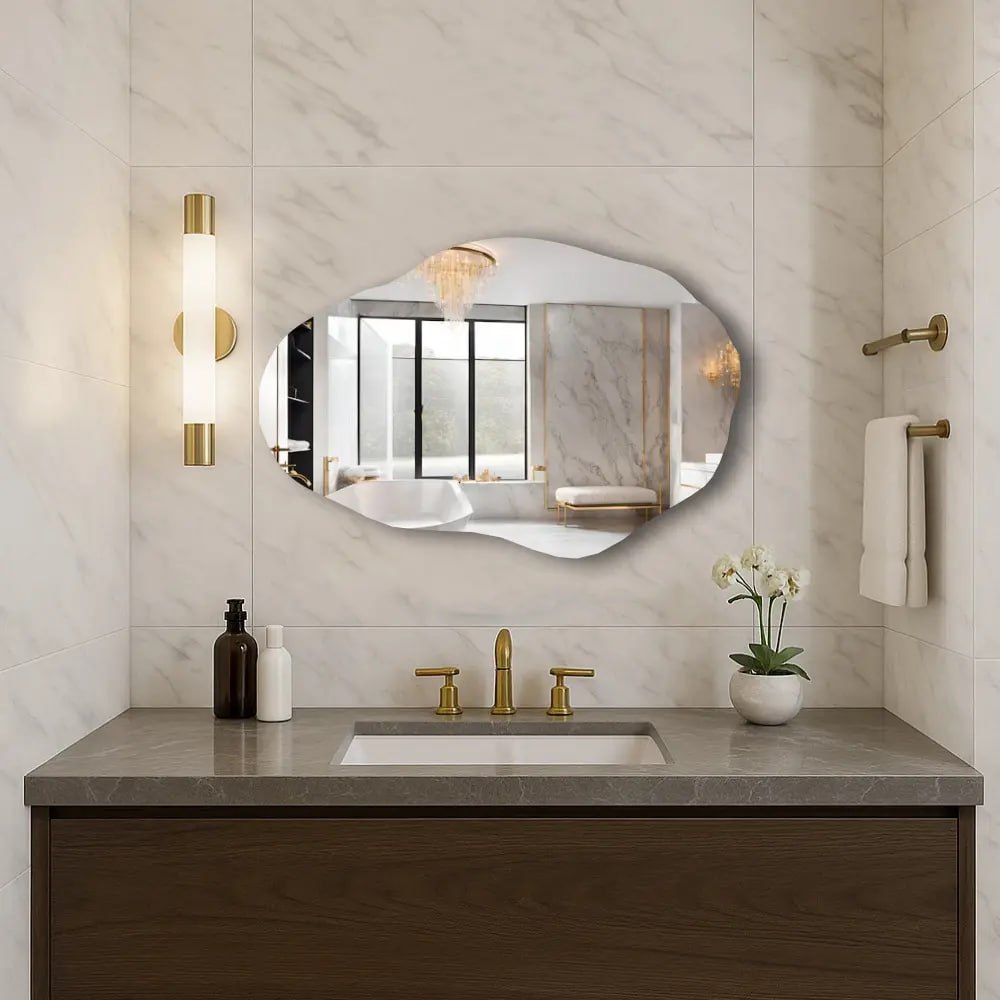 Espelho Orgânico 70cm Lapidado Design Luxo