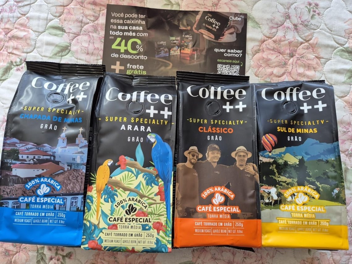 Kit 4 Cafés Especiais em Grãos Coffee++ - 250g cada