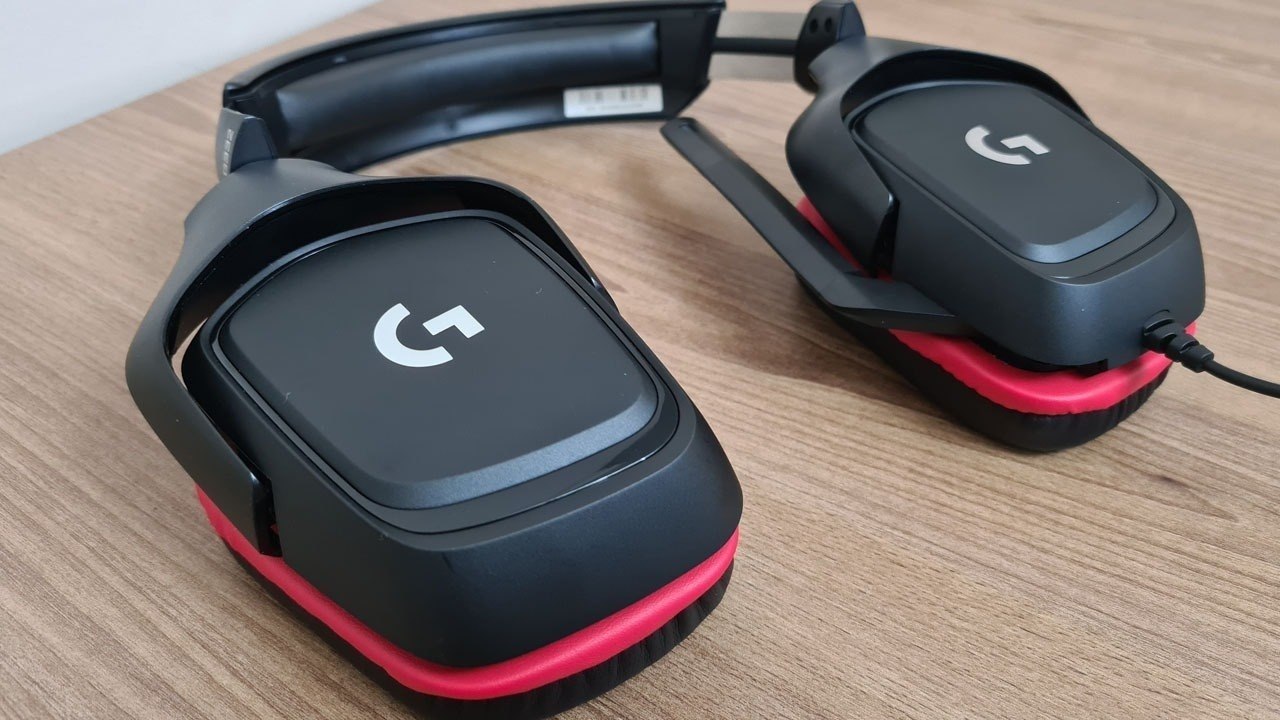 Headset Gamer Logitech G332 Preto/Vermelho