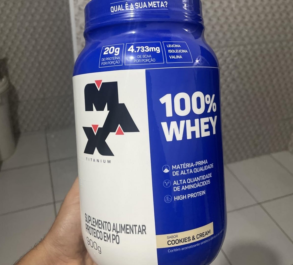 100% Whey Pote Max Titanium 900g Cookies and Cream