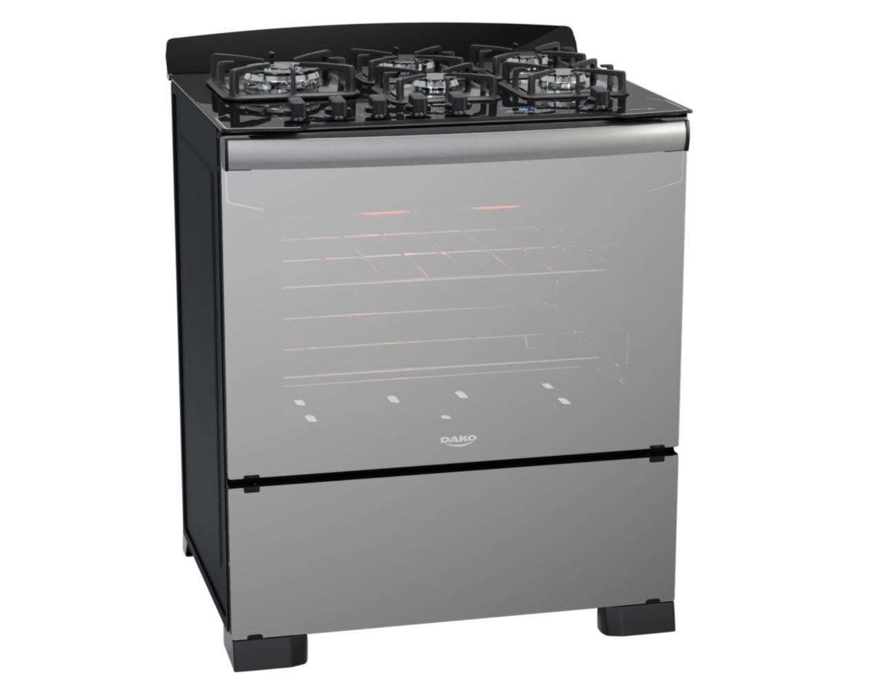 Fogão Dako Diplomata Glass Style Bivolt 100L 5 Bocas