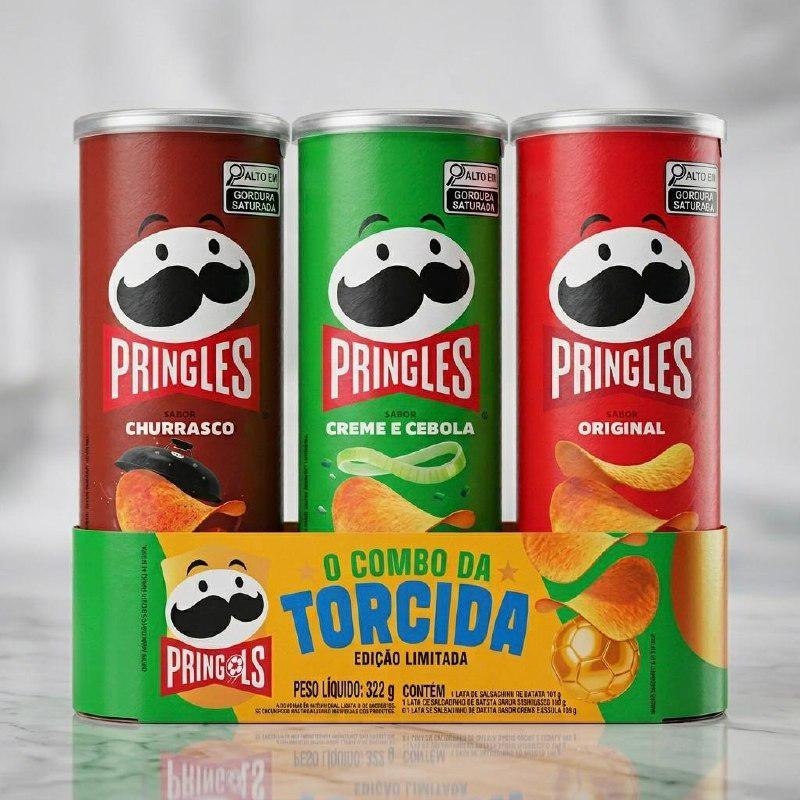 Pringles Festa do Futebol - Pack com 3 Sabores