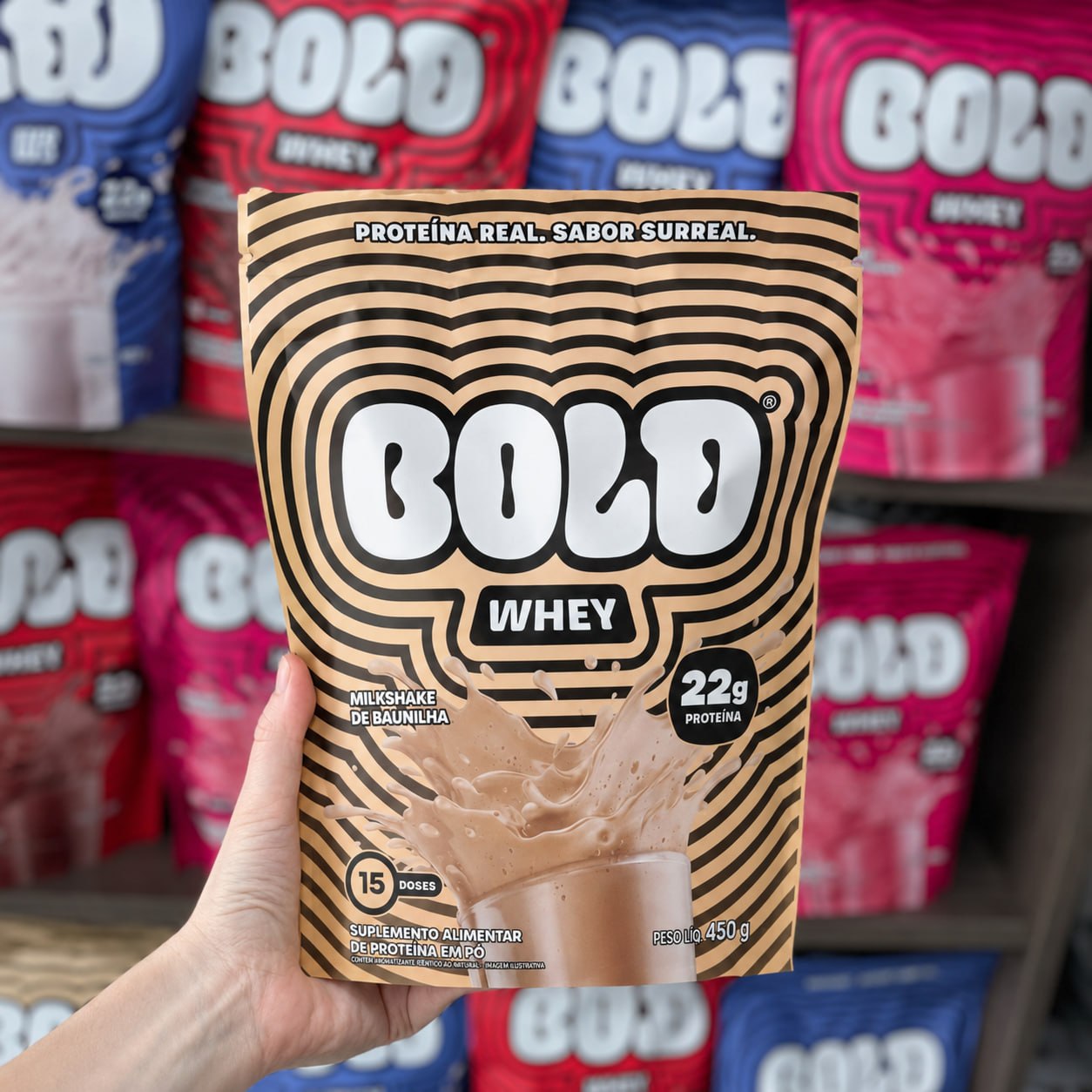 Whey Protein 3W Bold 450g Sabor Baunilha