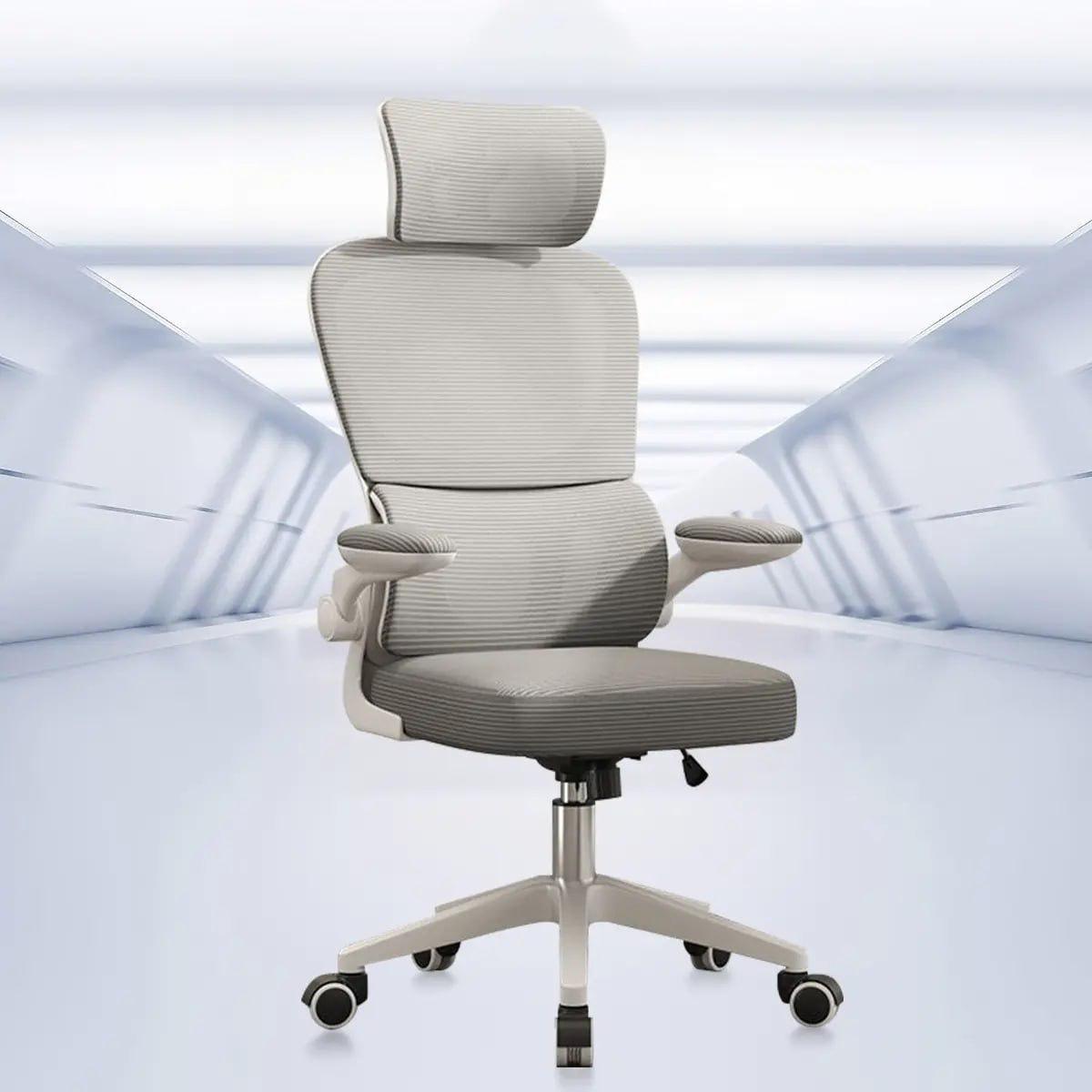 Cadeira Escritório Ergonômica Python Fly B07 Cinza Suporte Lombar