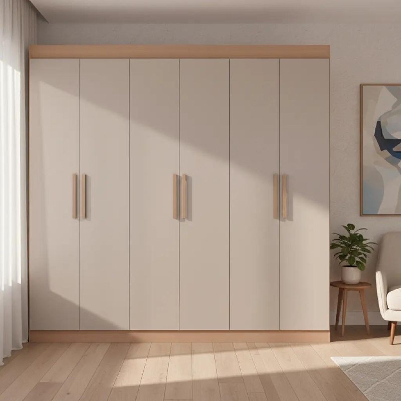 Guarda-roupa Casal Bartira Ville com 6 Portas e 2 Gavetas