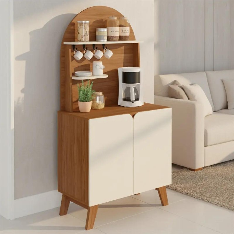Cantinho do Café Viena com 2 Portas e 3 Prateleiras Artely