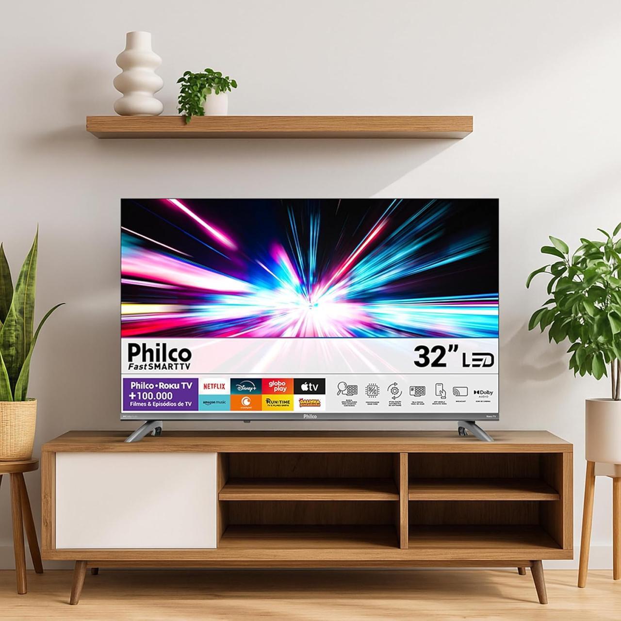Smart TV 32" Philco Roku TV Dolby Áudio (P32CRB)