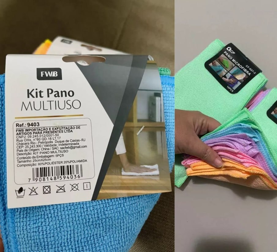 Kit 10 Panos de Limpeza Microfibra
