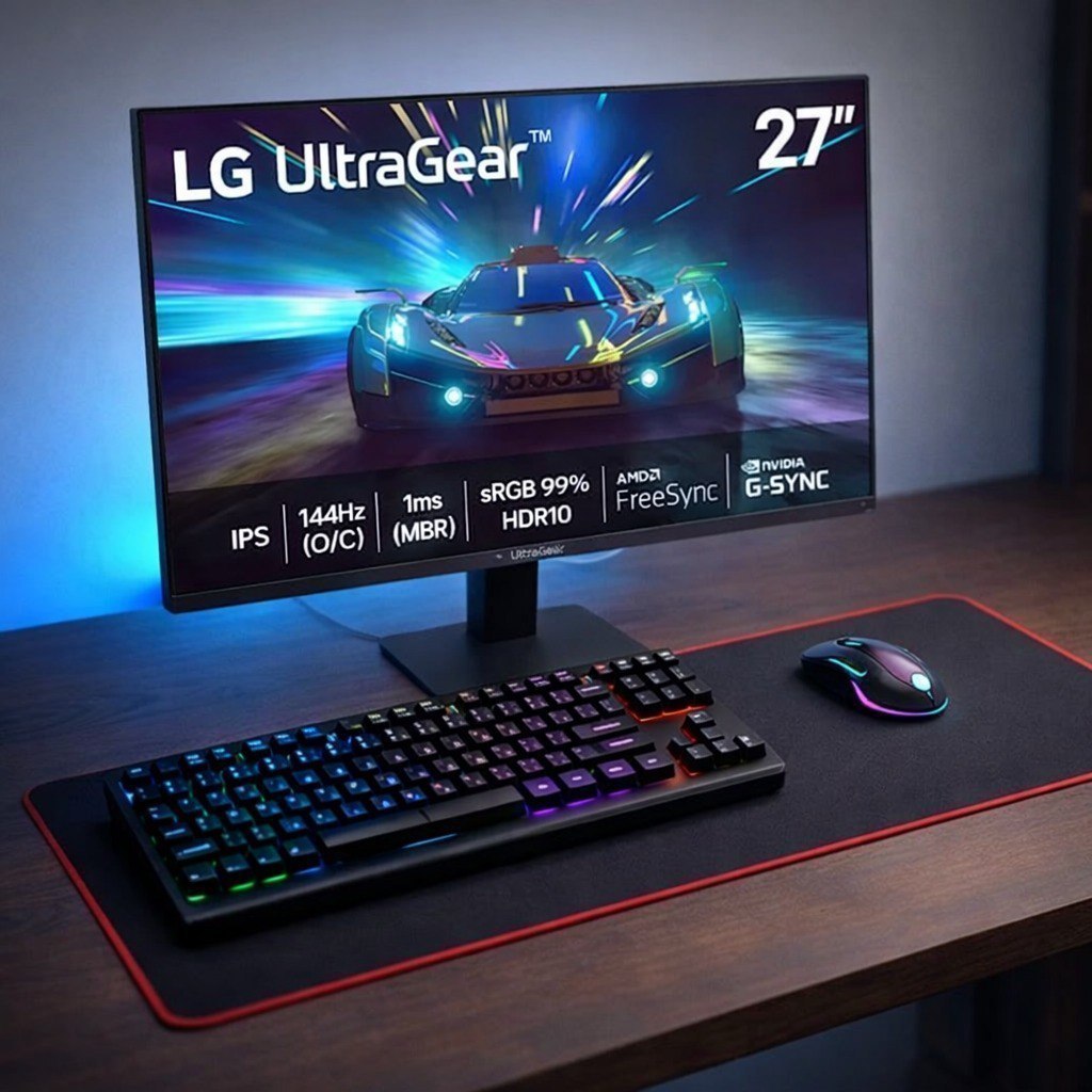 Monitor Gamer LG UltraGear 27" Full HD 144Hz 1ms IPS