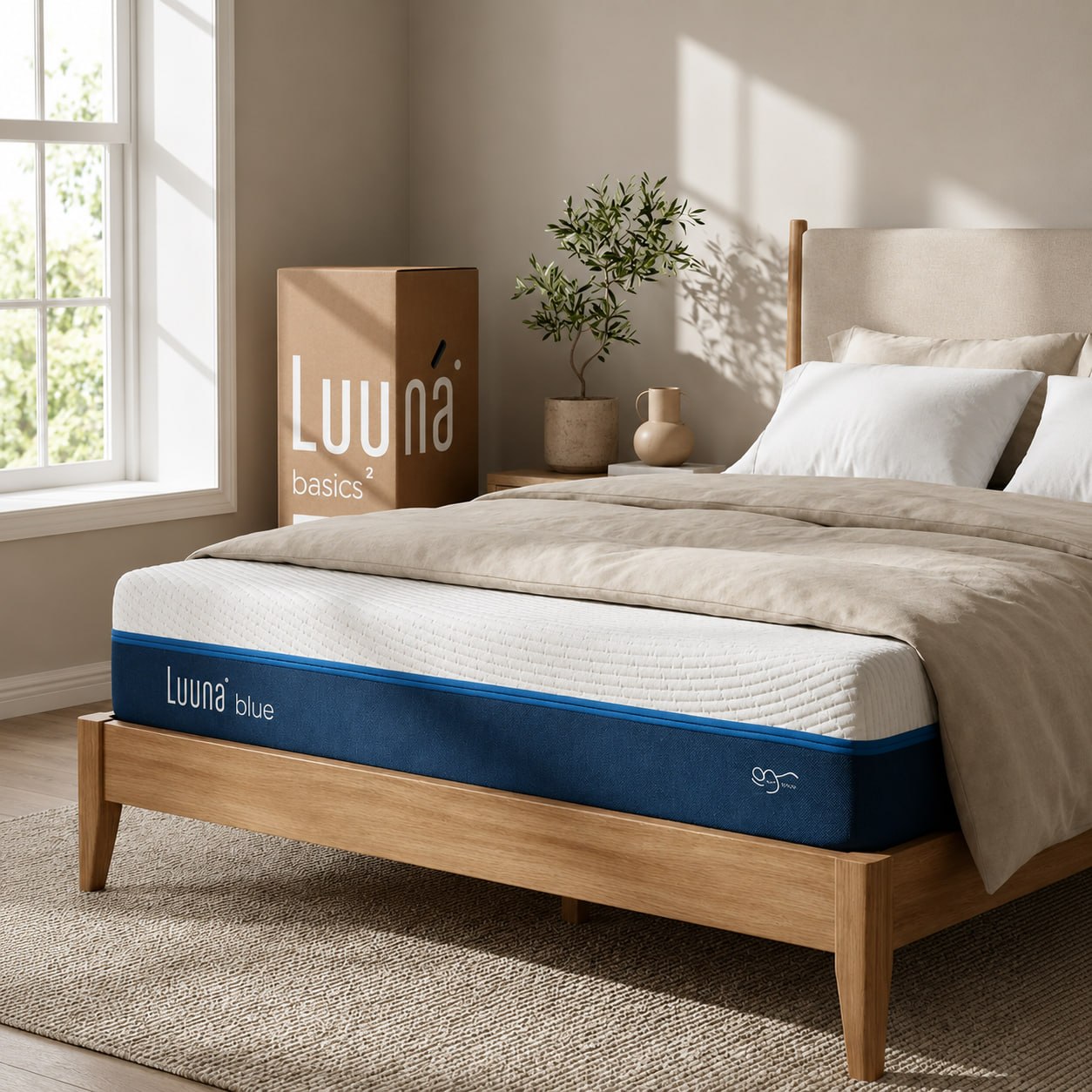 Colchão Casal Luuna Blue Espuma 21cm Bloqueio de Movimento